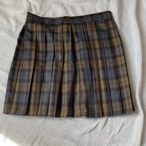 Plaid Pleated Skirt